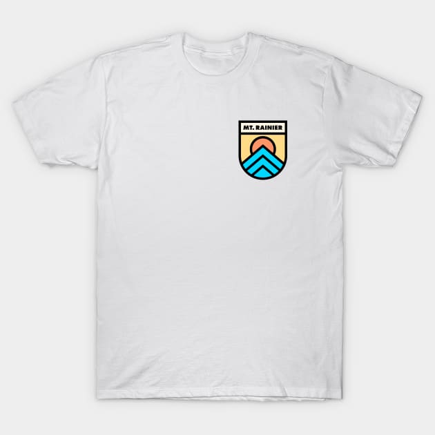 Mt. Rainier Retro Badge T-Shirt by modeoftravel